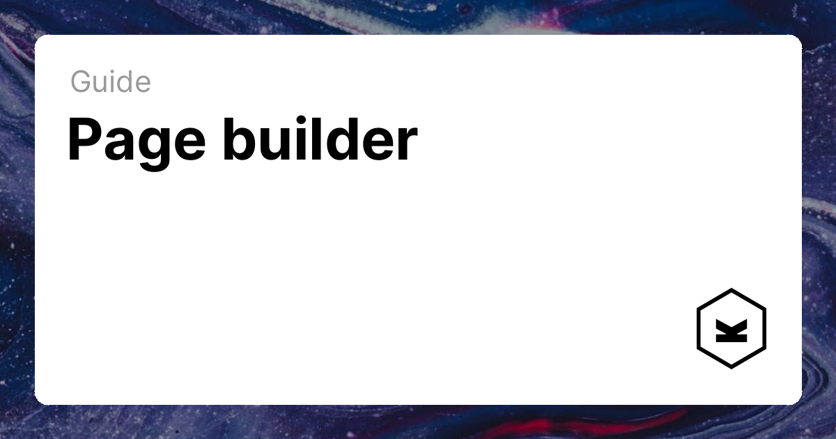 Page builder | Kirby CMS